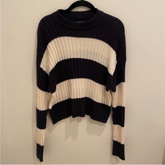 American Eagle Outfitters Sweaters - American Eagle Striped Ribbed Cropped Sweater – Size Small